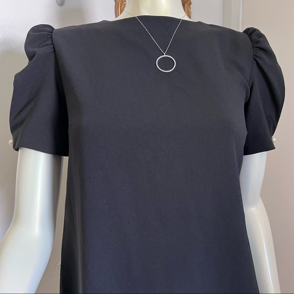 Zara Black Dress Pear Sleeve Detail Mini Dress Size Small LBD Little Black Dress - Picture 9 of 9